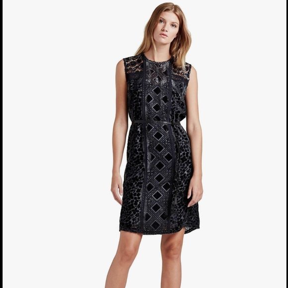 LUCKY BRAND dark blue velvet and sequin sheath - Picture 1 of 7